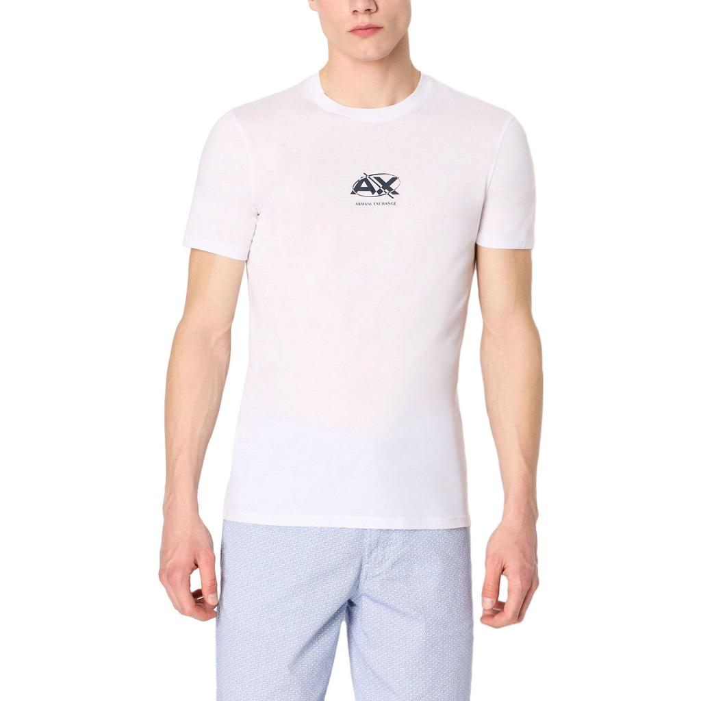 Armani Exchange Ss23 Solid Color Logo Crew Neck Short Sleeve T-Shirt Men Tops 3RZTKD-ZJA5Z-1100