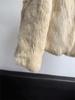 Women's Fashionable Two-Tone Real Rabbit Fur Collar Coat - 2025 Casual Short Style