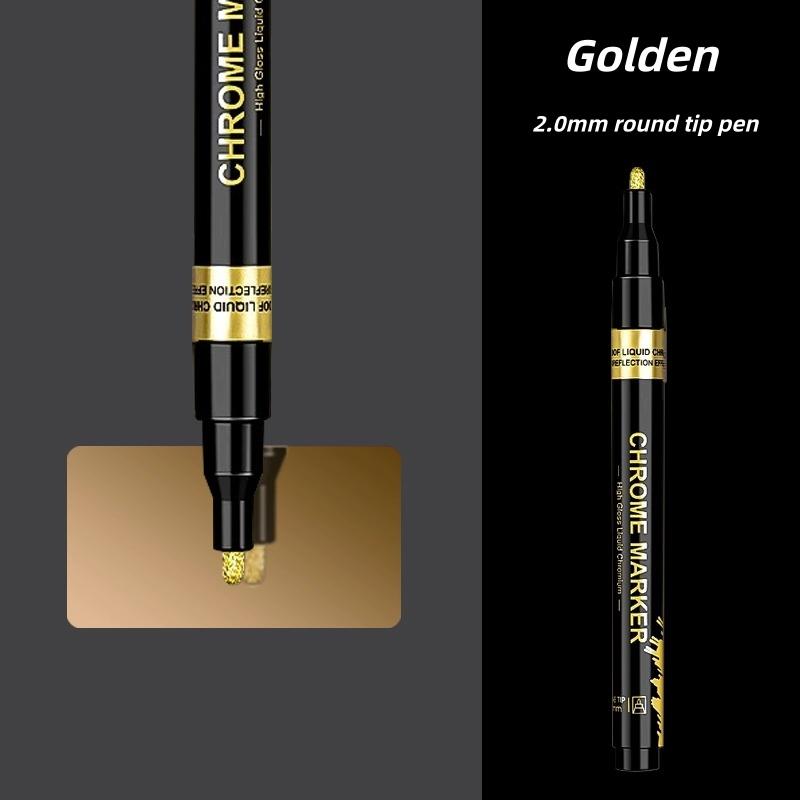 Hochglänzender Metallischer Chrom Lackstift DIY Modelle Handwerk Spiegelglanz Reflektierender Marker Galvanisierung Metalleffekt Schreibwerkzeug