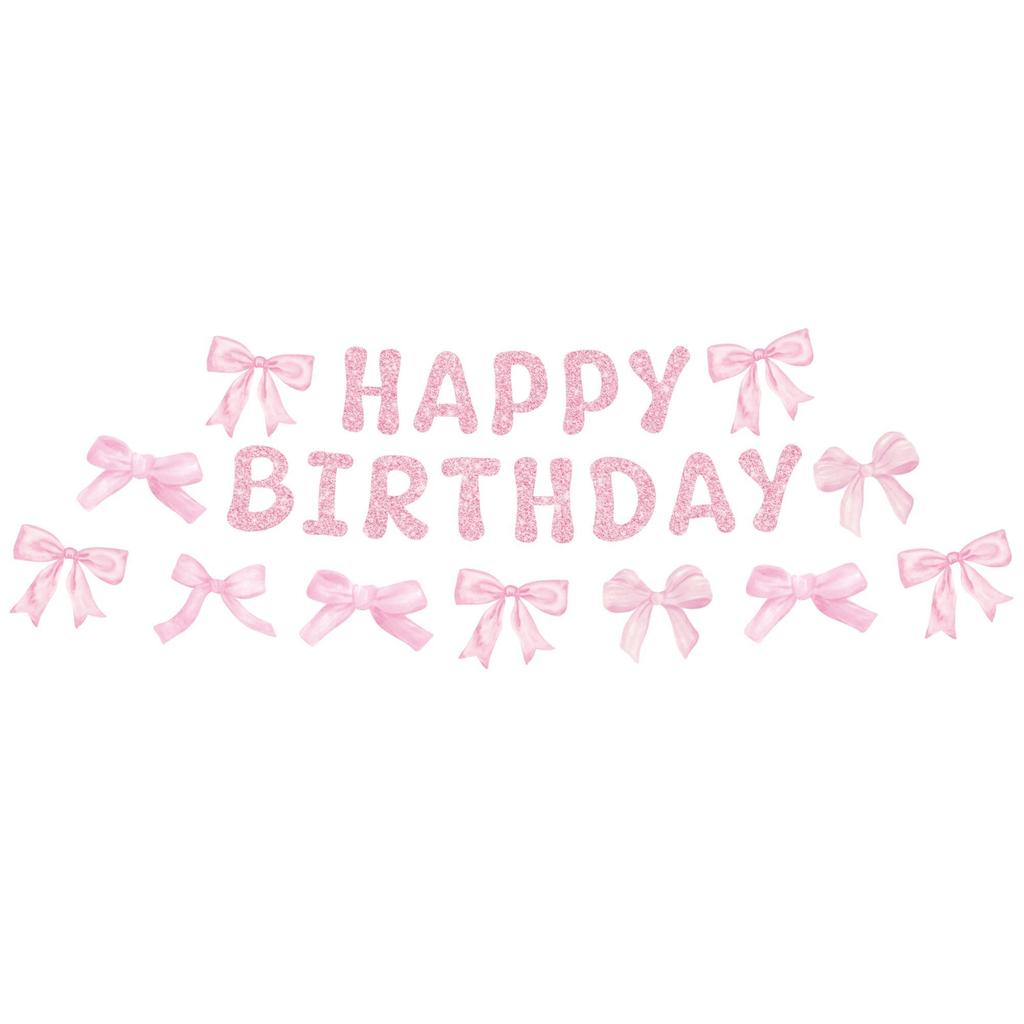 Lace Pink Bow-themed Girl Birthday Party Tableware, Disposable Paper Plate Decorative Items