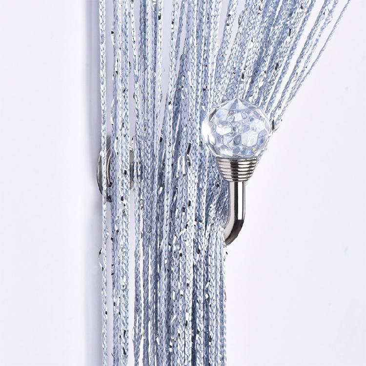 Exquisite 2PCS Curtain Holdback Drapery Holders with Clear Crystal Ball Silver