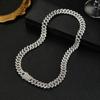 12MM Hip Hop Rhomboid  Solid Iced Out Cuban Chain Y Plate Necklace for Men and Women Christmas Jewelry Gift
