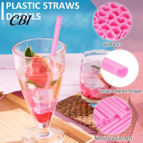Heat Resistant Straw Heart Shaped Straws, Food Safe PP Disposable Drinking Rounded Grade Lip Design Comfortable Sip Straws for Cocktail, Birthday