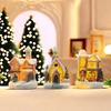 Luminous Color/Grey House Decorations, Country Building House Scene, Handmade Resin House with LED Lights, Indoor Festival Party
