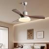 Walnut Retro Ceiling Fan Light with Straight Blades, Mid-Century Style for Bedroom or Restaurant