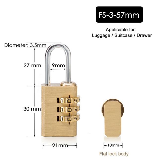 

KAK Solid Brass Copper Security Padlock Password Combination Code Lock for Gym Digital Locker Suitcase Drawer Lock Hardware