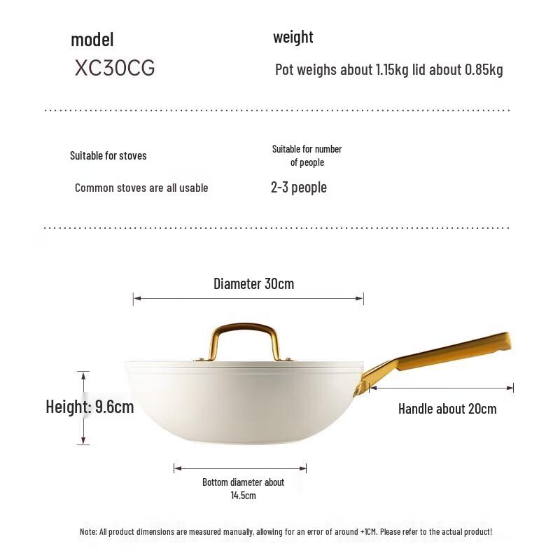 

COOKER KING 30cm White Non-Stick Frying Wok
