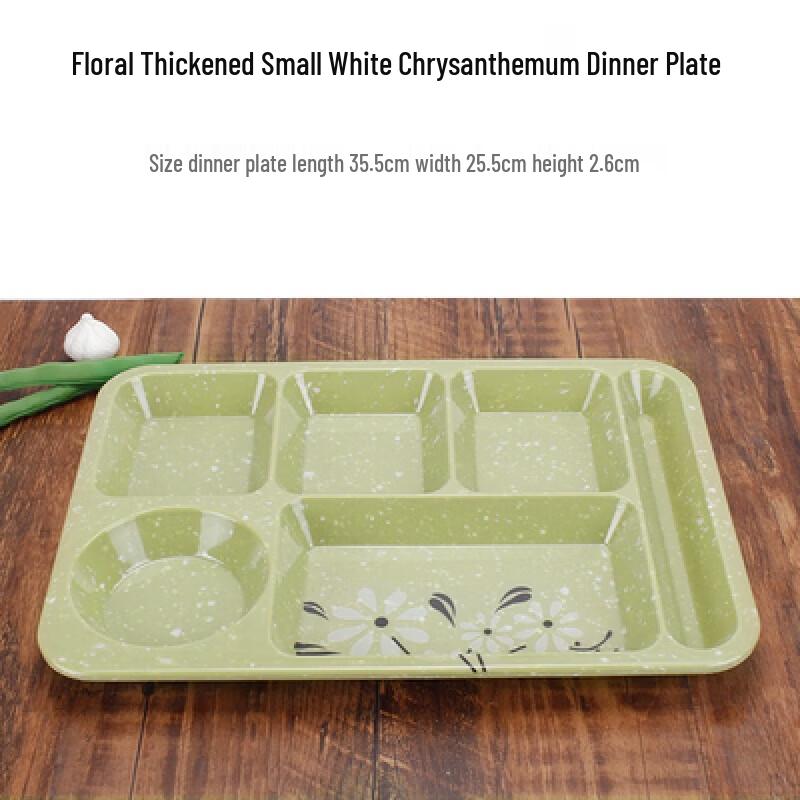 Rectangular Melamine 4-Compartment Meal Plate