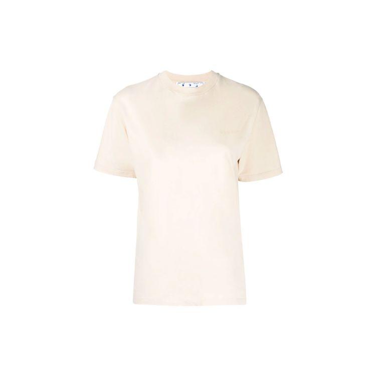 

OFF-WHITE Womens Diag-Stripe T-Shirt Beige Women Streetwear OWAA049C99JER0016161