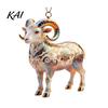 Durable Hanging Figurine 2D Acrylic Goat Christmas Ornament, Farm Animal Car Rearview Mirror Light Reflecting Ornament Charm, Auto Interior