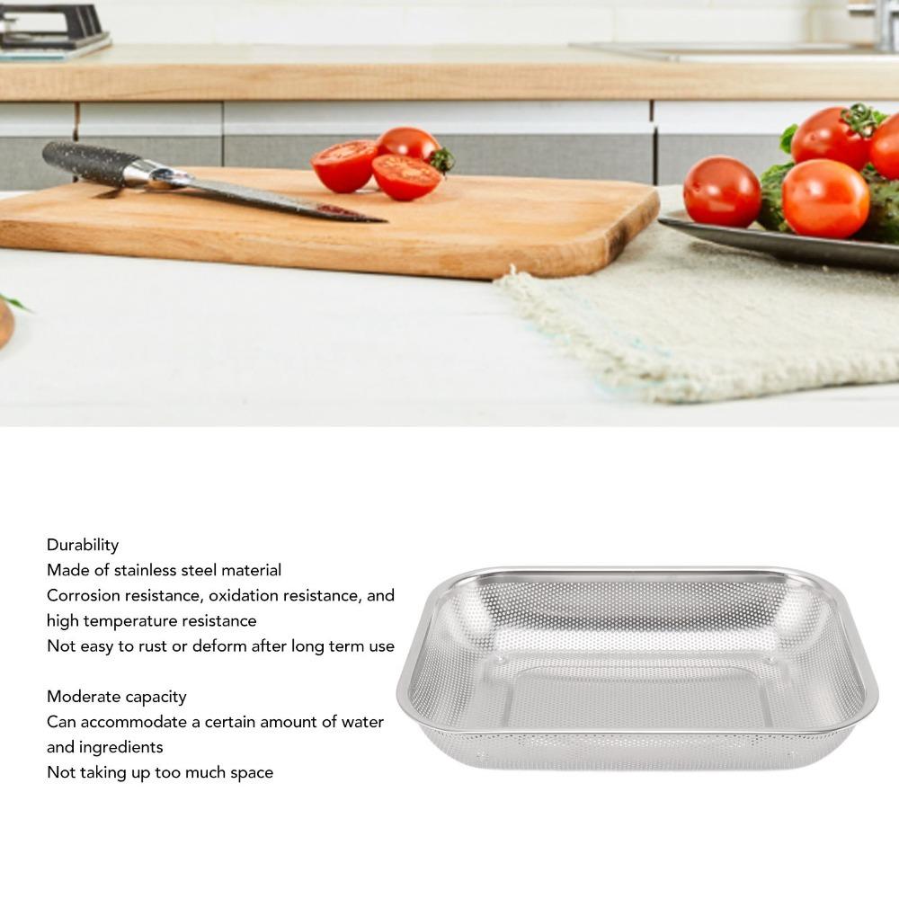 Rectangle Shape Rectangular Strainer Basket S/L Kitchen Strainer Colander  Oil Straining