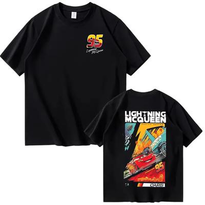 Grafisches T-Shirt Lightning McQueen Cars 95 Hip Hop Vintage T-Shirt Harajuku Streetwear Baumwolle Sommer Top T-Shirt Männer Frauen Tee