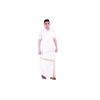 Prakasam Cotton Men' Combed Cotton Finer Quality Double Dhoti ( Mulam) .80Mtrs/ Double Dhoti With Jari Border