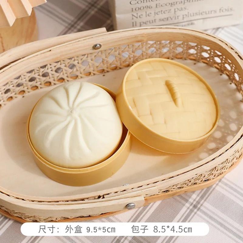 Cute Pig Panda Dumpling Squishies Toy With Steamer, Squishy Dough Ball Party Favor Stress Relief Gift, Kawaii Food Squeeze Toys