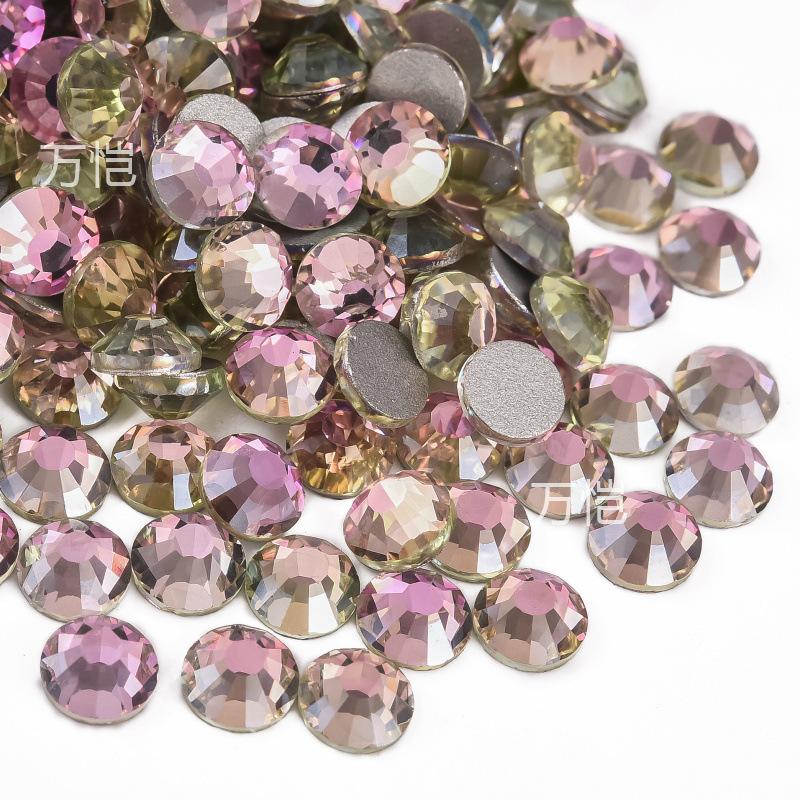 Pink Series Crystal Glass Flat Bottom Diamond Diy Rhinestone Nail Drill Mobile Phone Case Violent Bear Rhinestone Accessories Jewelry