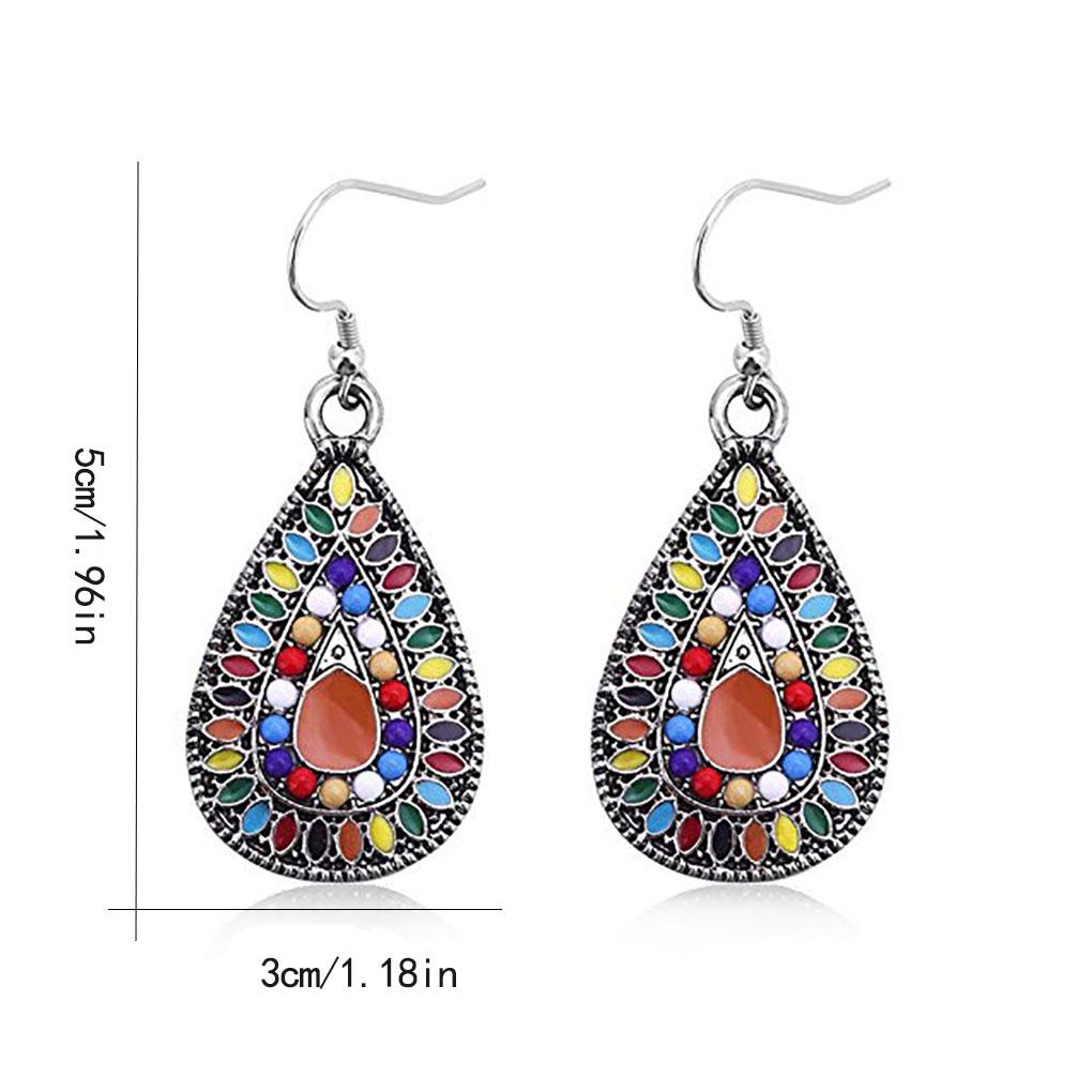 Böhmische Ohrringe Ethnische Frau Körperschmuck Ohren Anhänger Hängende Dekoration Stilvolle Wassertropfen-Ohrringe Kleiderornamente
