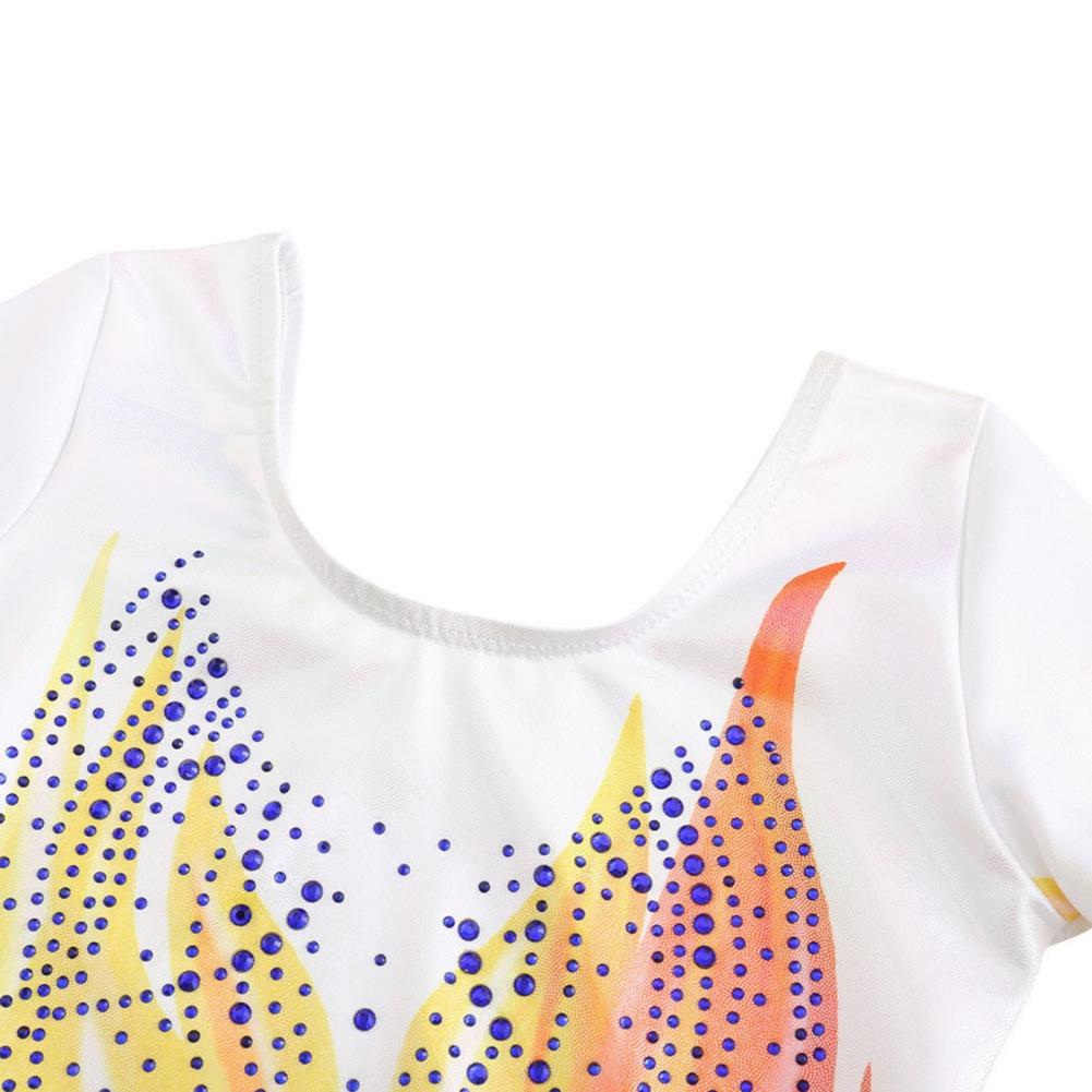 5-12 Years Kids Girls Ballet Gymnastics Dance Costumes Dance Leotards Tops+Shorts+Headband