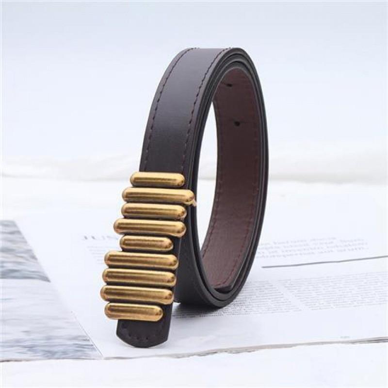 Elegant Black Women's Belt With Stylish Round Buckle For Dresses And Sweaters