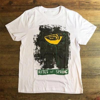Vtg Rites Of Spring Band Regalo Per Fan Cotone Bianco Taglia Intera Unisex Shir BL1360