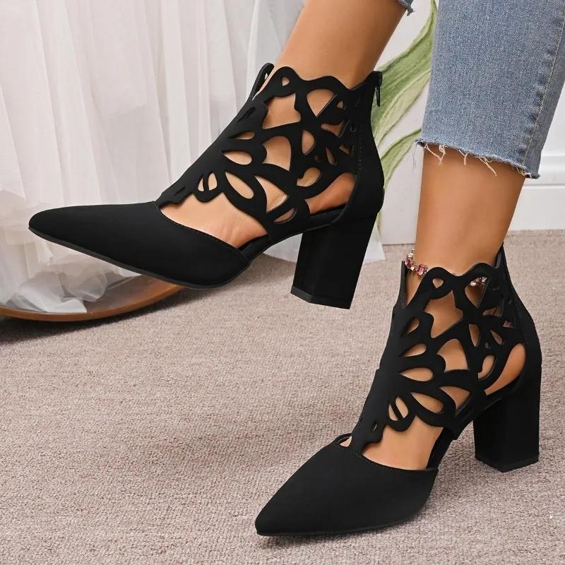 Ladies Shoes 2025 High Quality Ankle Women's Boots Hollow Out Modern Boots Women New Plus Size Best Seller Sandal Boots
