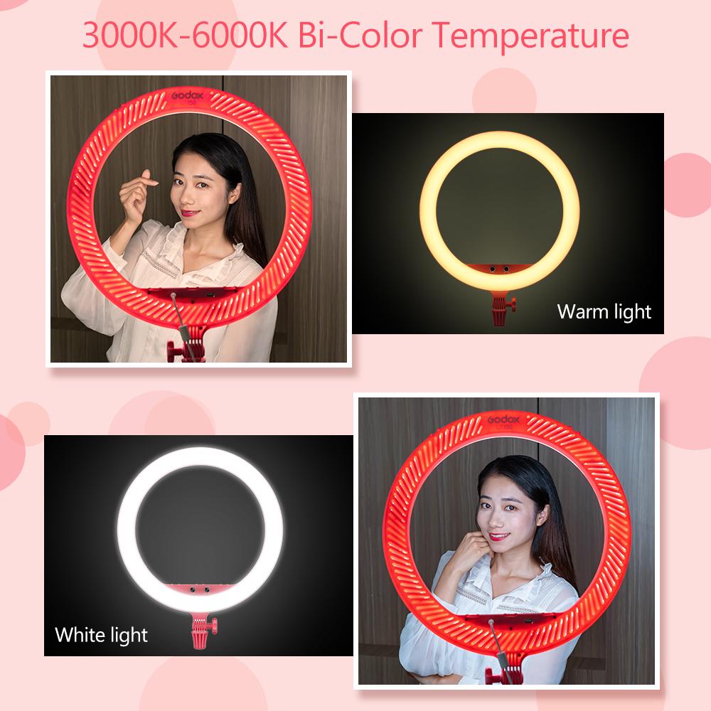 Godox LR150 18 Inch LED Ring Light Studio Photography Fill-in Light 3000K-6000K Bi-Color