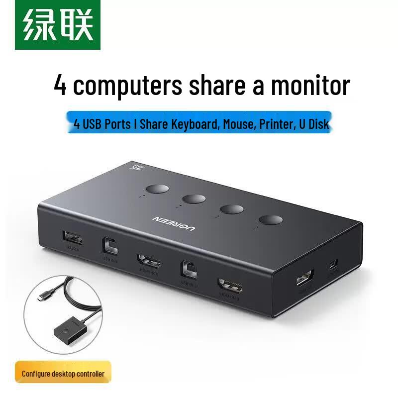 Ugreen 4-Port 4K HDMI KVM Switch with USB Sharing