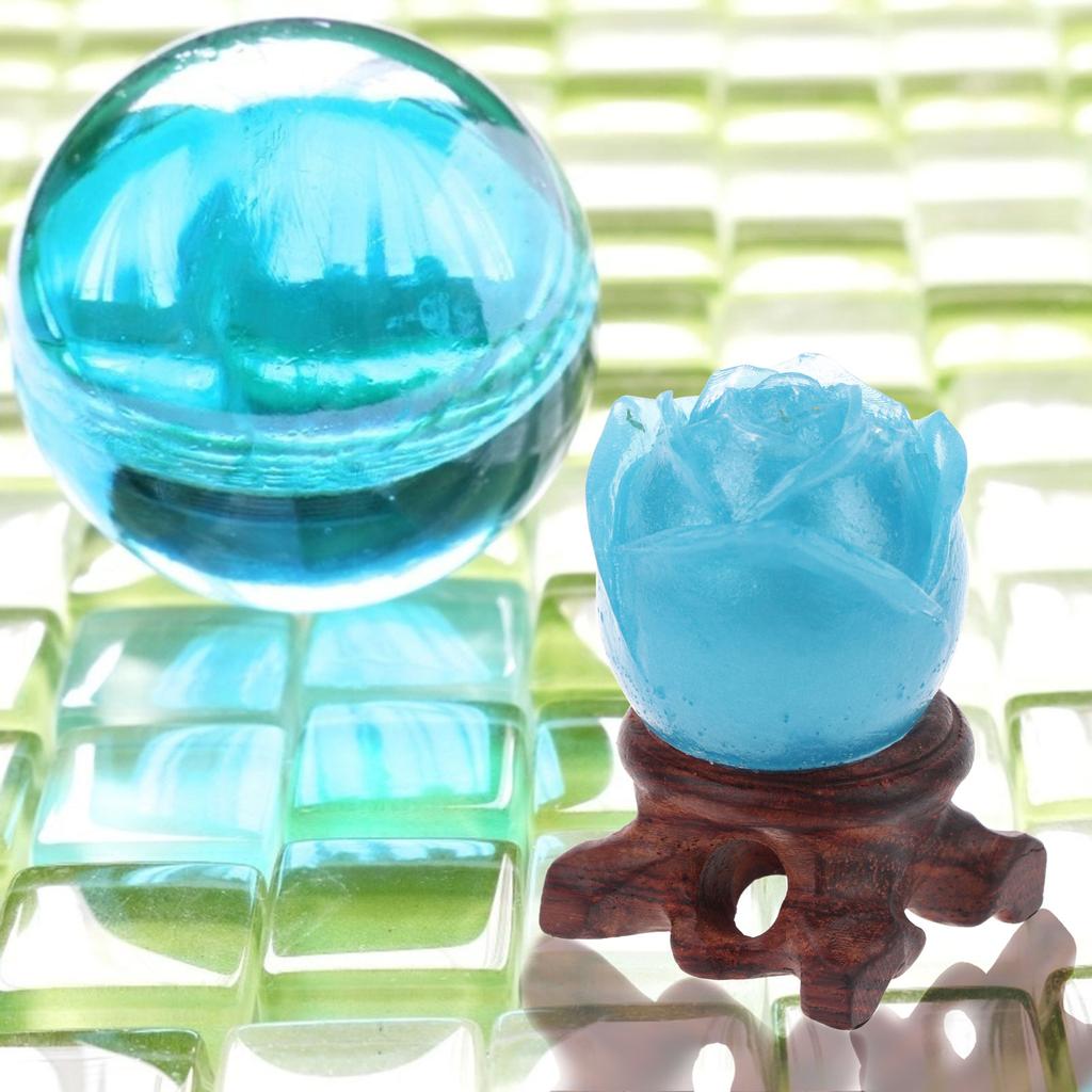 2 Pcs Crystal Ball Bases,Crystal Ball Stand Natural Wooden Display Stand