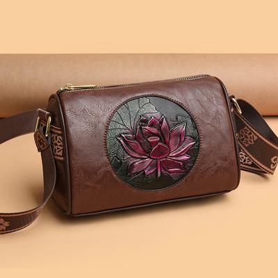 1pc Casual Women's Handbag Soft Leather Messenger Bag Fashion Print Crossbody Bag Stylish Women's Shoulder Bag