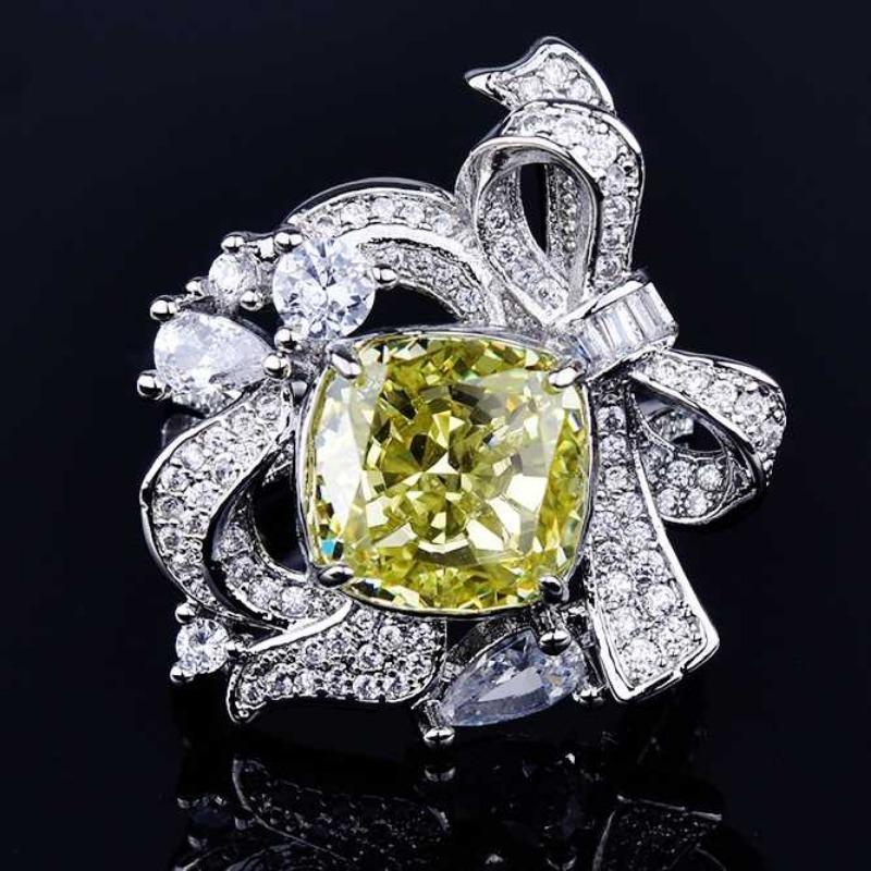 

SACE GEMS, классическое кольцо с бантом из медного сплава с цирконом, женские ювелирные изделия, свадебное обещание, подарок для вечеринки Open яблочный зеленый