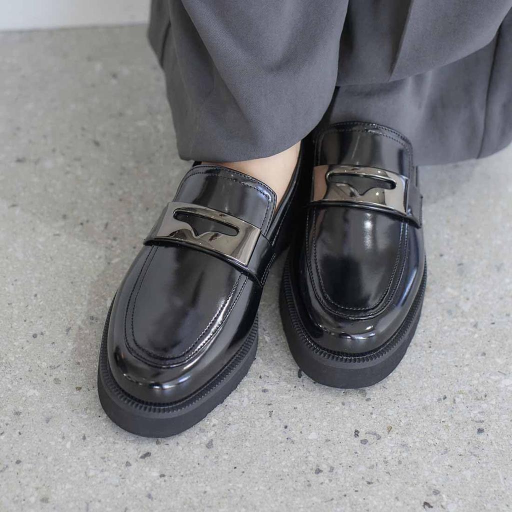 Carino CAWG52015 Size Women's Loafers, Black, 24.5cm