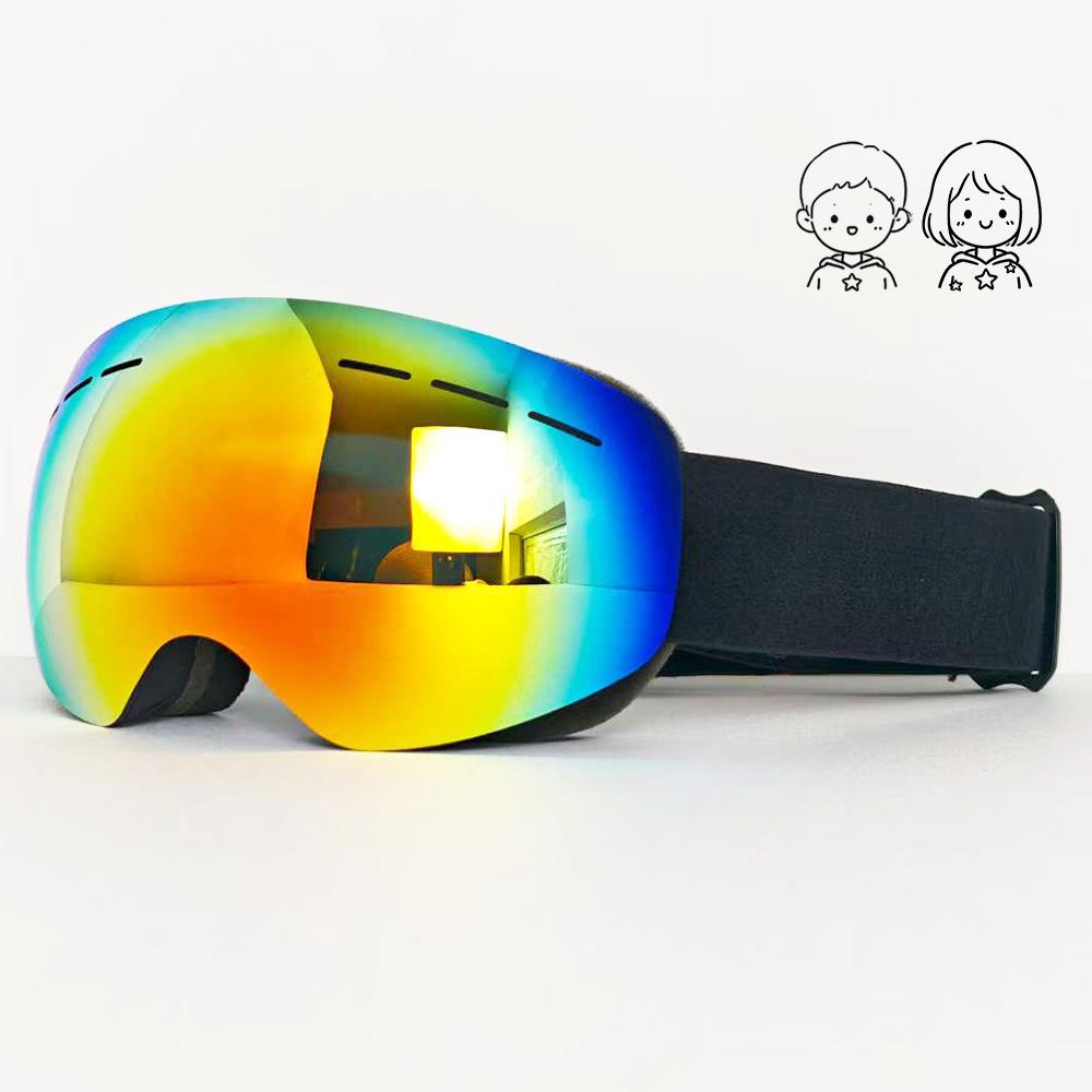 New ski goggles with double-layer anti-fog protection for children, outdoor snow goggles, compatible with prescription lenses XJ-ET3-1H