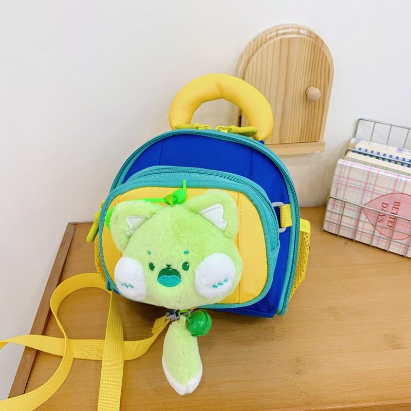

Backpack Baby Kindergarten Cute Three Dimensional Plush Toy Boys Backpack Girls жёлтый