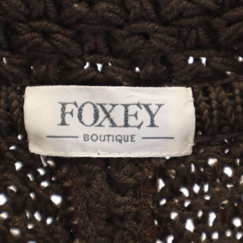 FOXEY BOUTIQUE made in Japan knit coat Brown Women Used
