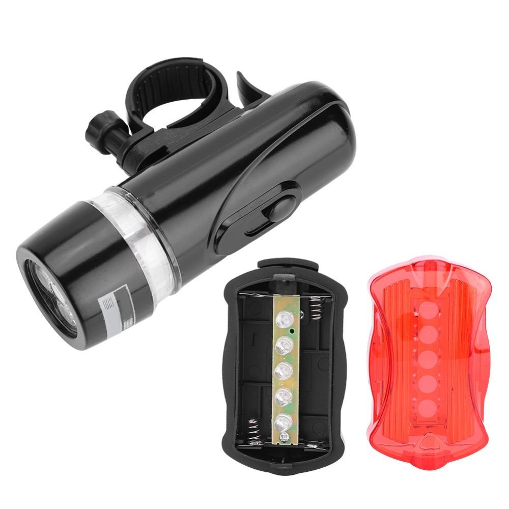 1 Set Front Back Set Bike Lamp 5 LED Bike Front Rear Light Set Riding Lights  for Mountain,Road Bike