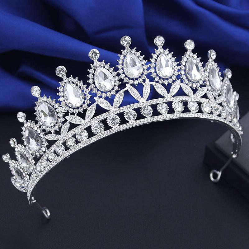 Black Rhinestone Tiaras and Crowns Headband for Queen Bridal Wedding Crown Hair Jewelry Princess Headbands Party Head Ornament