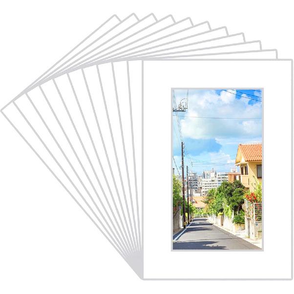 Prudiut 15 шт. Белые паспарту для фотографий 20x25 см, Паспарту для фоторамок 13x18 см, Основа паспарту с косым срезом, Набор для демонстрации фотографий, принтов, произведений искусства 4x6 for Photos 3x5