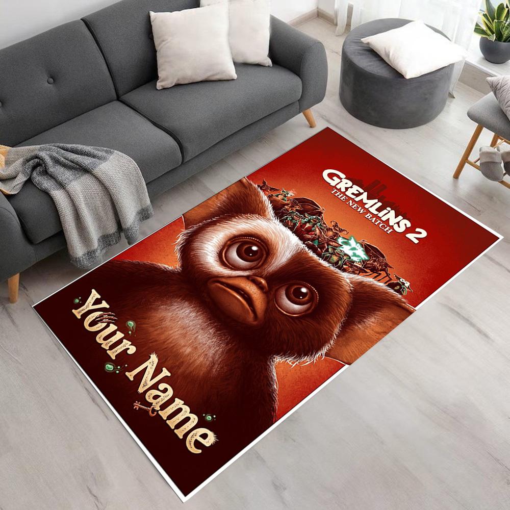 Gremlins Customize Your Name Area Rug Suitable for Hallway Dormitory Playrooms Balcony Antislip Carpet Decorate Offices Wedding Party Gift