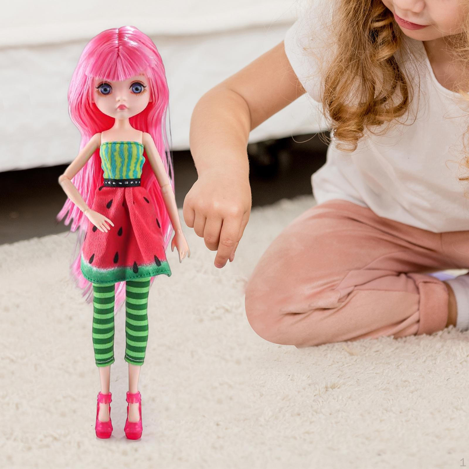 Модная кукла 1/6 30 см с одеждой, макияжем, подвижными суставами, 3D-глазами, игрушка, милая 12-дюймовая, гладкие волосы Watermelon