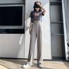 Pantaloni larghi casual a vita alta a gamba larga per donna Primavera Estate Nuovi pantaloni larghi da donna bianchi lunghi fino al pavimento Pantaloni da donna
