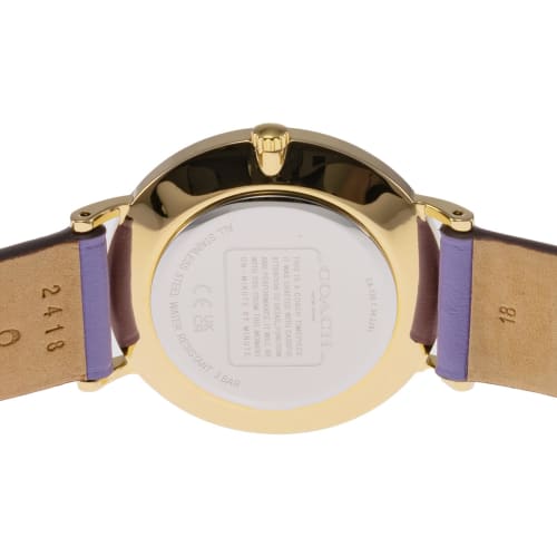 Coach Perry Watch, 36mm, Silver Dial, Quartz Movement, Water Resistant, Mineral Glass, 14504134, Women's, Purple