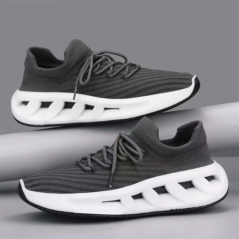 Men's Lightweight Athletic Running Walking Gym Shoes Casual Fashion Sneakers Tennis Walking Sneakers Knitted Mesh Breathable Sport Shoes for Male