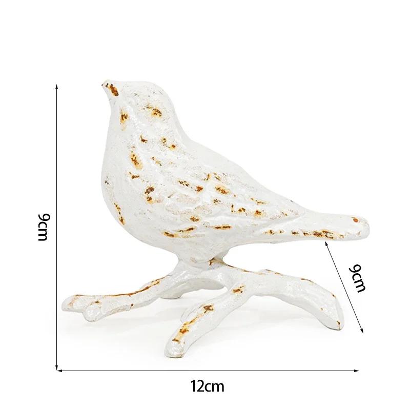 

White Rust Cast Iron Iron Art Bird Branch Ornament Home Furnishing Courtyard Garden Bird Sculpture Decoration Holiday Gifts