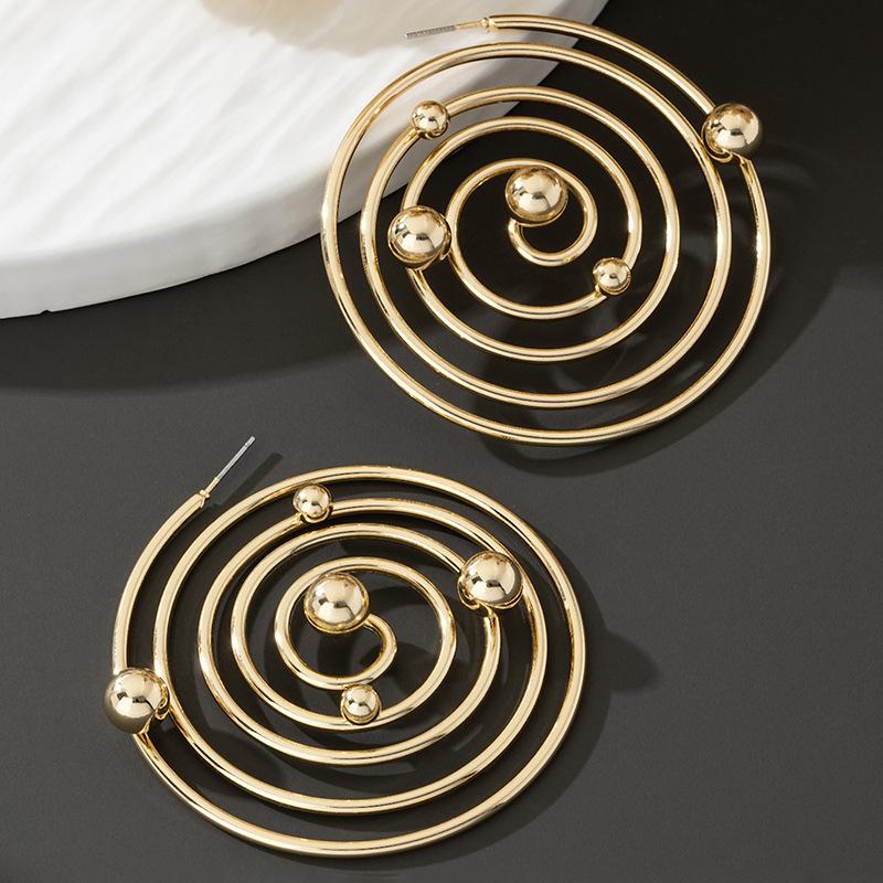 

Многослойные геометрические круглые простые маленькие шариковые противомоскитные серьги для женщин золотой