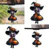 Car Interior Decor Acrylic Cute Witch Mirror Pendant Christmas Tree Ornament