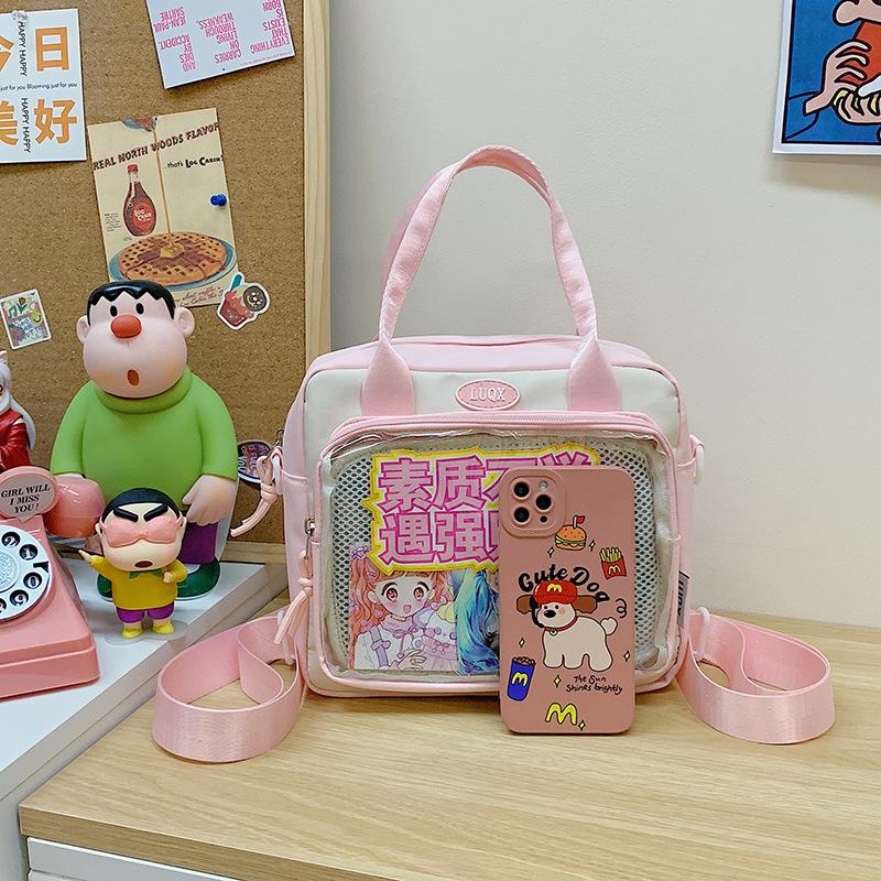 Cute Crossbody Pain Bag Student Versatile Shoulder Bag Large Capacity Commuter Handbag New Transparent Backpack