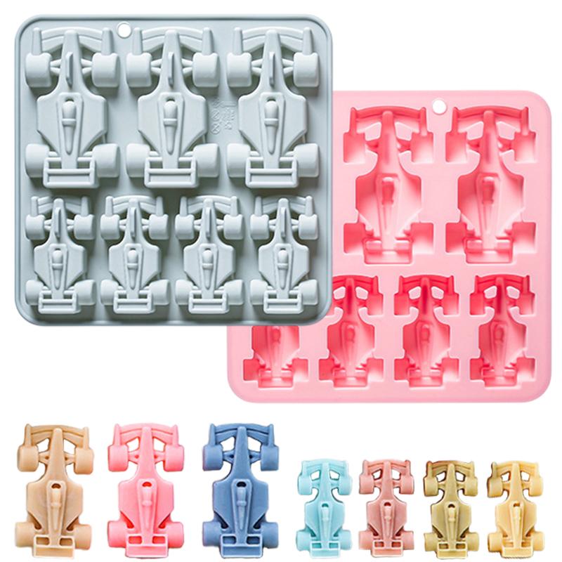 7 Cavity Racing Car Silicone Mold 3d Kart Mousse Fondant Chocolate Mould Ice Grid Epoxy Baking Resin Mold Cake Decorating Tools