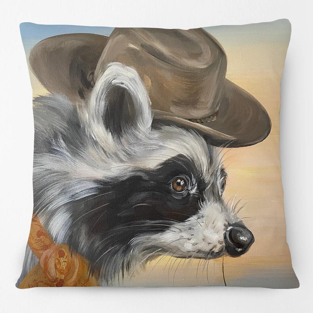 Oil Painting Animals Dachshund Dalmatian Basset Hound Dog Cat And Pheasant Print Cushion Cover Pillow Case