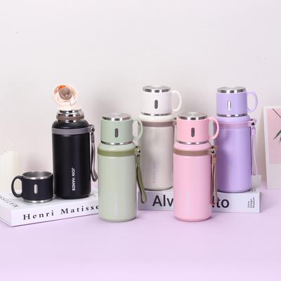 New 316 Stainless Steel Sports Kettle Outdoor with Rope Car Water Cup Double Cover Large Capacity Thermos Cup