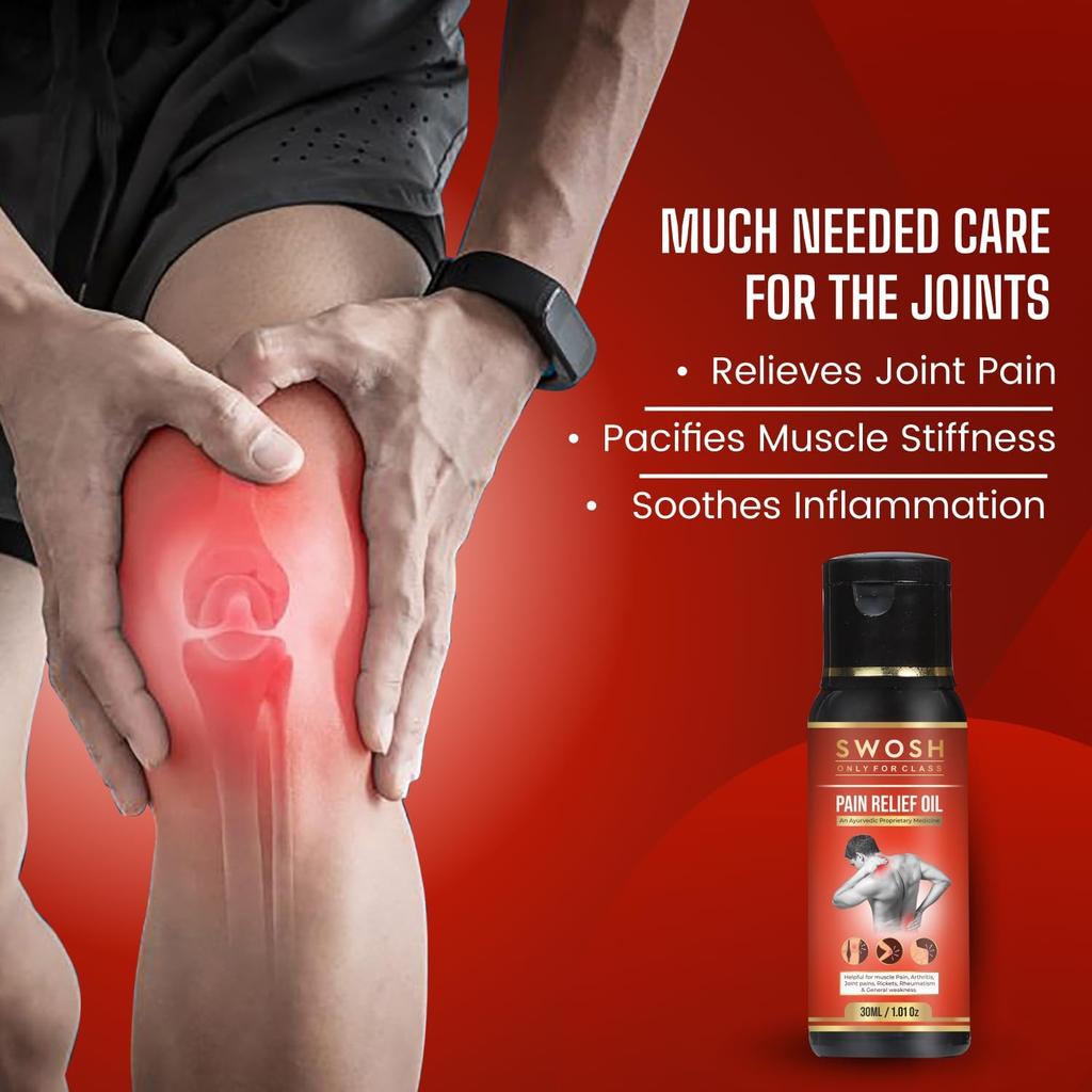 Масло для снятия боли в теле (30 мл), Pain Relief Oil,  Swosh
