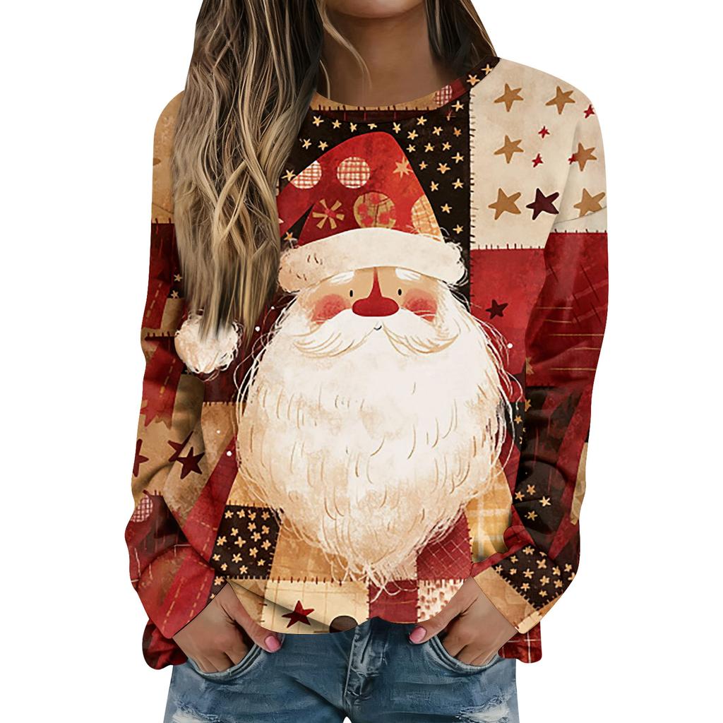Dam Toppar Dam Långärmad Sweatshirt Casual Rundhals Lös Passform Pollover Fleece Toppar